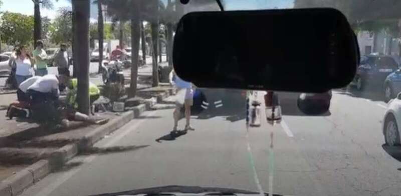 Imagen del accidente captada desde un vehículo (Foto TA)